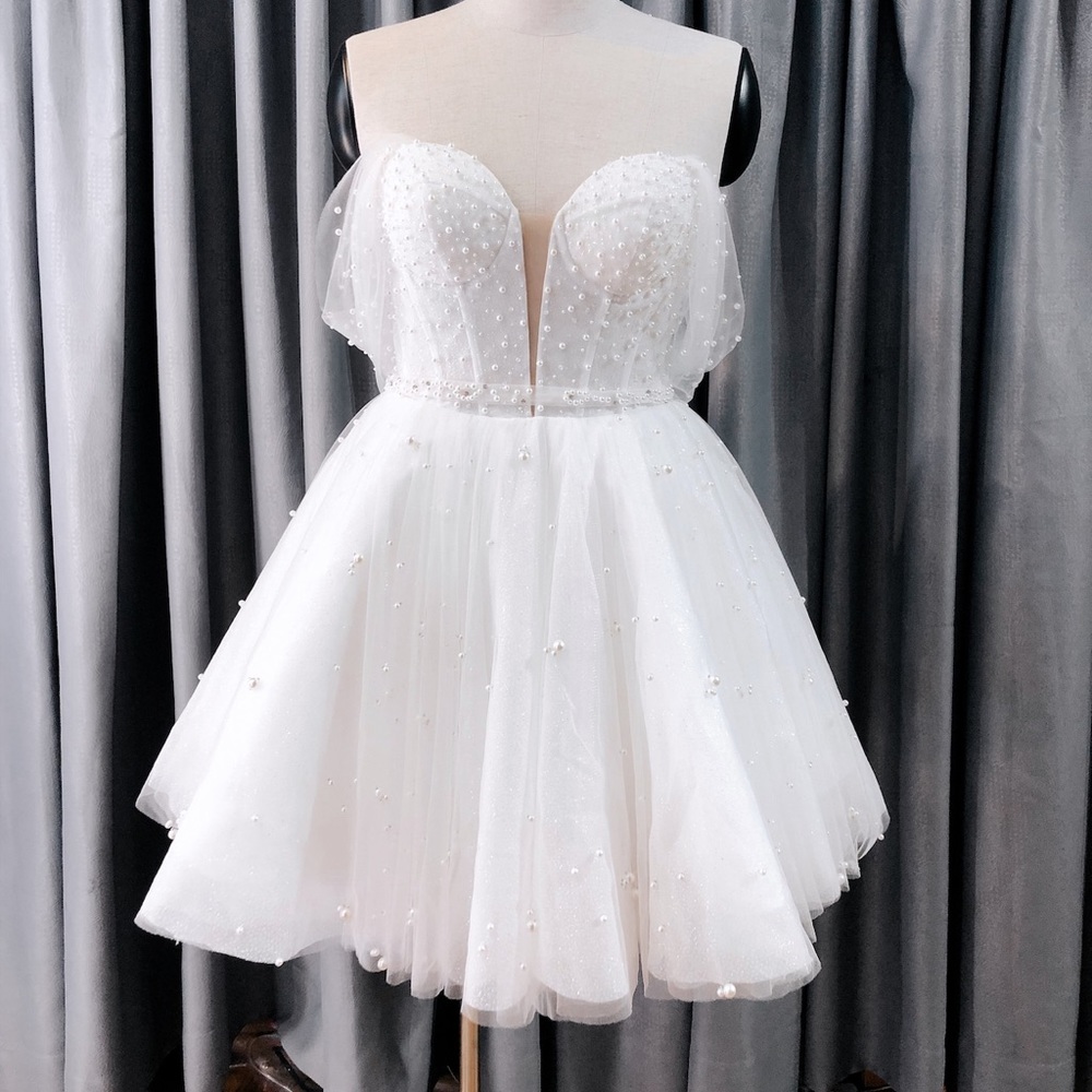 Custom Sparkly Pearl Bridal Dress